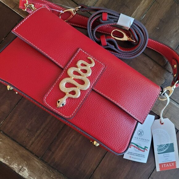 Divina Firenze Red Fire Asia Leather Snake handbag - Picture 10 of 10